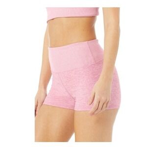Alo Yoga Alosoft Aura Shorts Pink Heathered High Waisted Athletic Womens Small